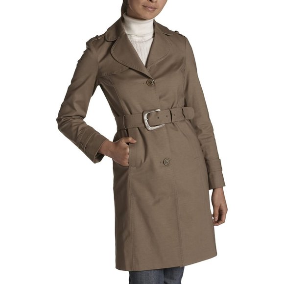 Kenneth Cole Classic Trench Coat Khaki Small - Picture 2 of 10